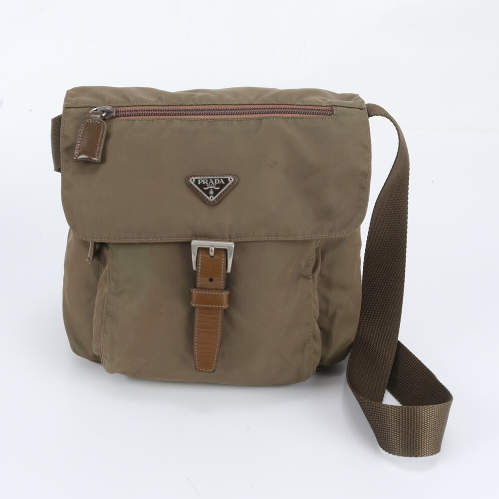 Prada Tessuto Nylon Triangle Logo Shoulder Bag Messenger for Men (with White ...